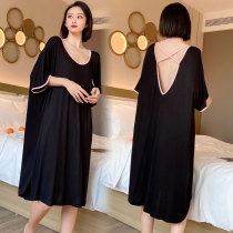 Modale Big Code Sleeping Dress 200 Catwoman Summer Thin sexy open-back dress with a long pyjamas in a dress.