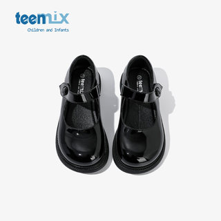 Tianmeiyi 2025 spring and autumn new girls princess shoes black small leather shoes female baby children's style soft sole shoes