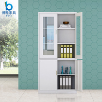 Large equipment filing cabinet with lock glass data cabinet office iron cabinet bookcase voucher cabinet financial file cabinet