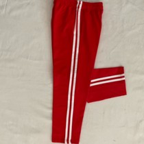 Spring and autumn cotton plus thickening large red double white bar straight trousers for men and womens sports pants student uniform