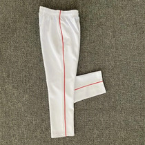 Spring and autumn plus thickening student sportswear uniform trousers with the same white red bar loose straight pants