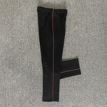 Winter warmth and thickening plus trousers with dark red thin sports leisure straight tube pants