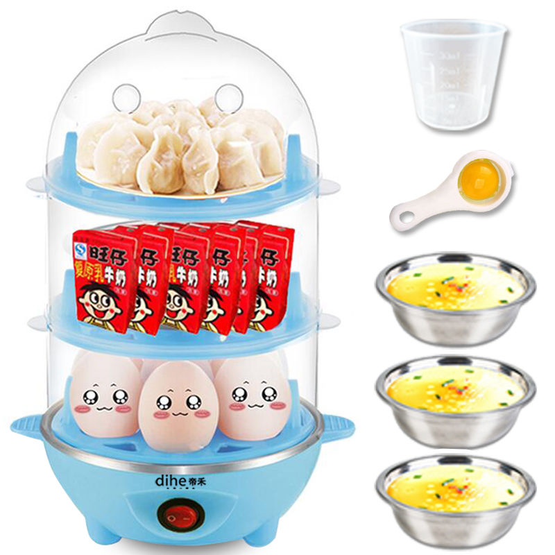 . Đa năng nồi luộc trứng khô tắt nguồn tự động hấp trứng mini ba lớp máy hấp trứng - Nồi trứng