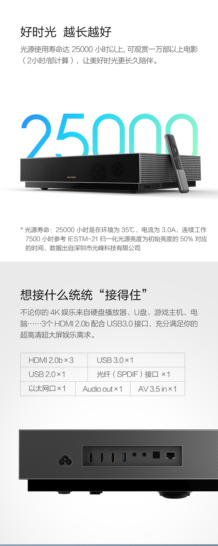 峰米 100寸 4K激光电视机 含菲涅尔柔性屏 图21