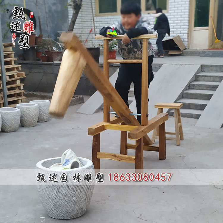 Cake tool pedal to the nest household stone nest commercial rice cake punching pepper machine large manual glutinous rice cake stone mortar