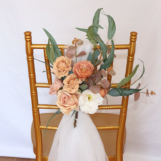 Silk flower chair back simulated flower bouquet can be customized