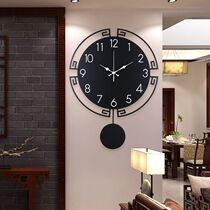 Chinese wall clock living room home Chinese style atmosphere restaurant non-perforated watch mute creative restaurant wall clock