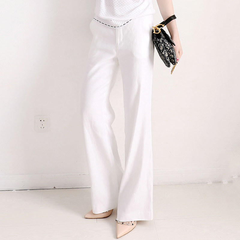 Day Ensemble Linen Solid Tailoring Broadlegged Pants Spring Summer Thin Section 2022 New Loose Slim Fit Slim Straight Drum High Waisted Pants-Taobao