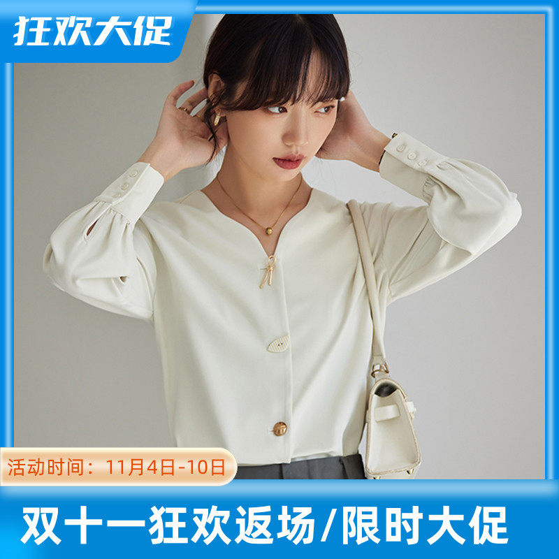 JOLIMENT long-sleeved shirt women's design sense niche 2022 spring and autumn new loose temperament French chic top