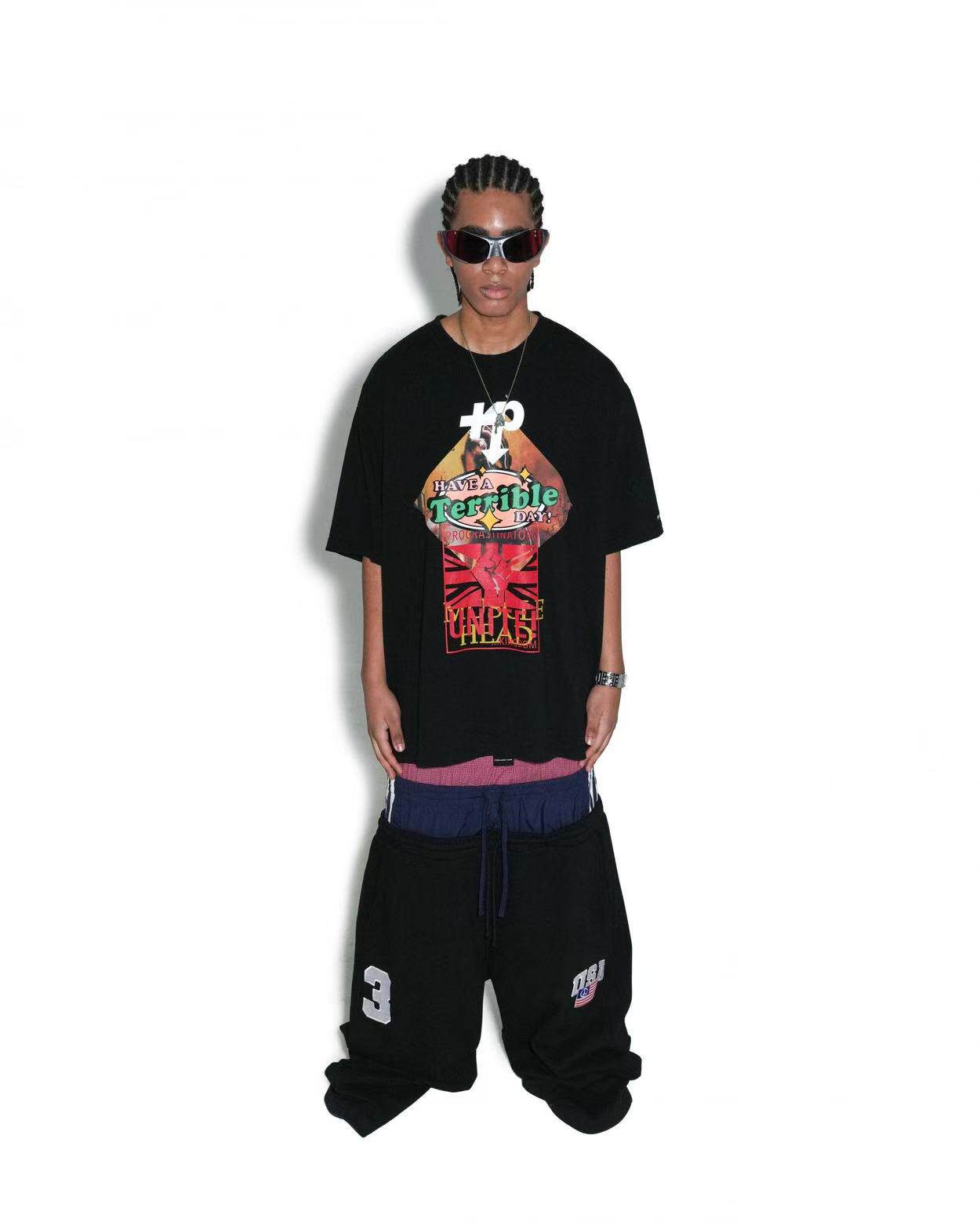 Project g/r grailz 25ss fake three-waist embroider flag sports