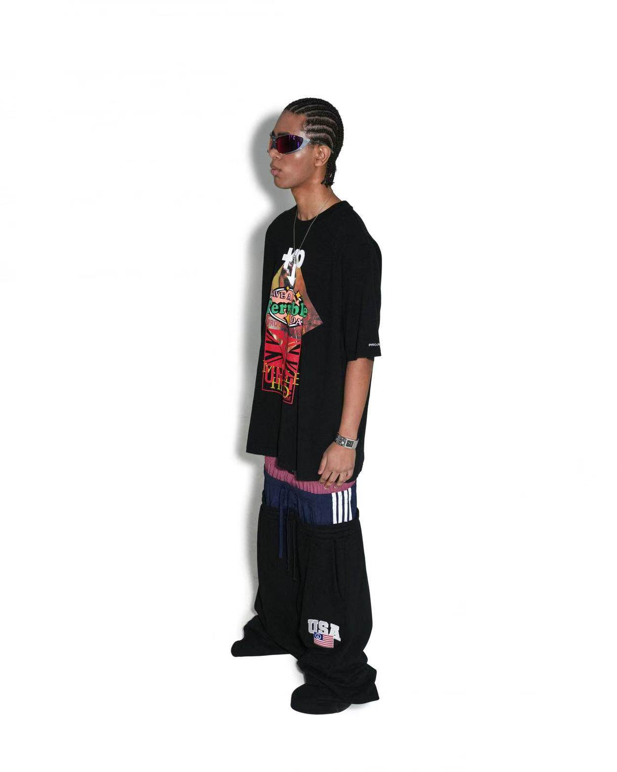 Project g/r grailz 25ss fake three-waist embroider flag sports