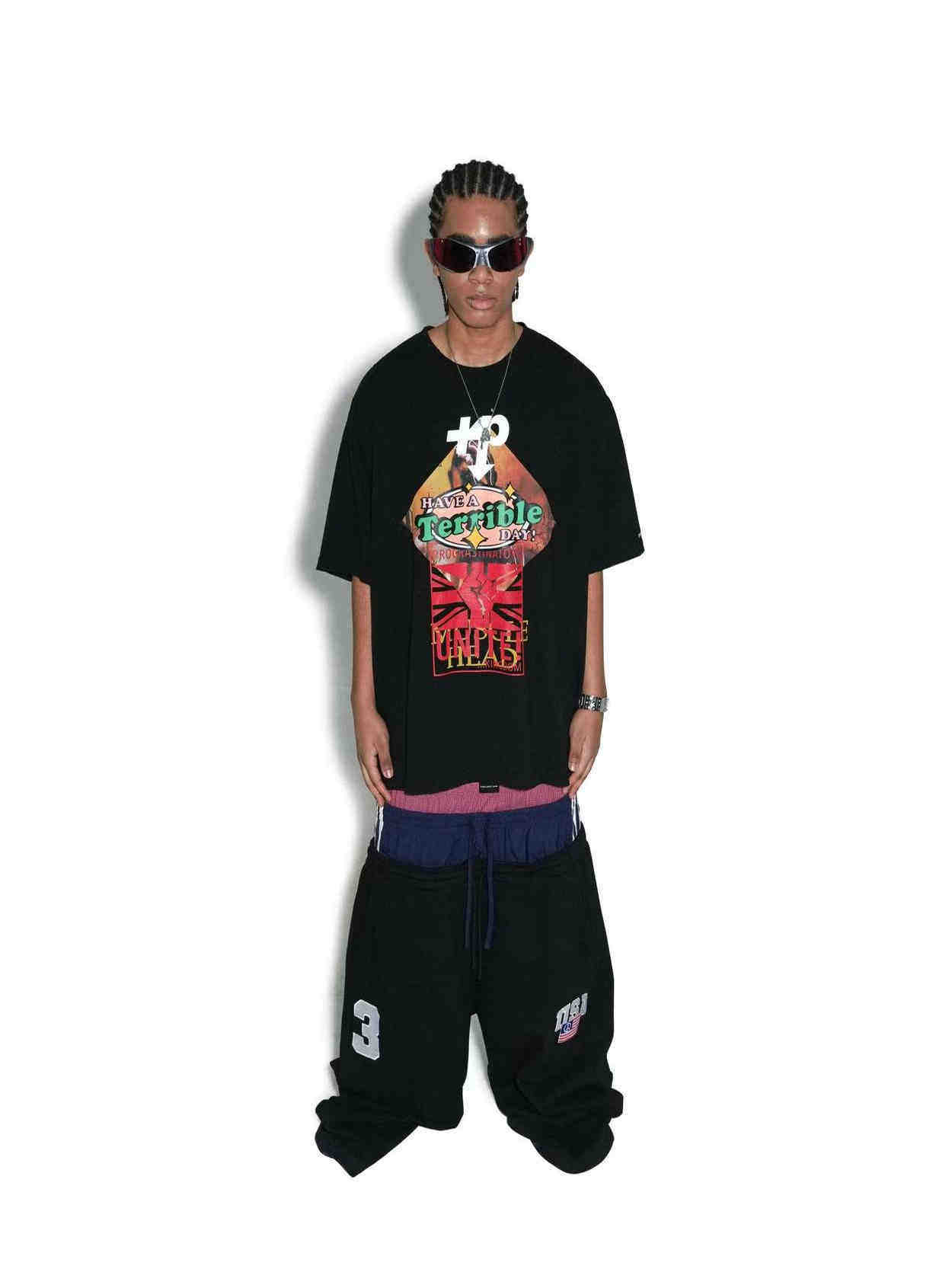 Project g/r grailz 25ss fake three-waist embroidered flag