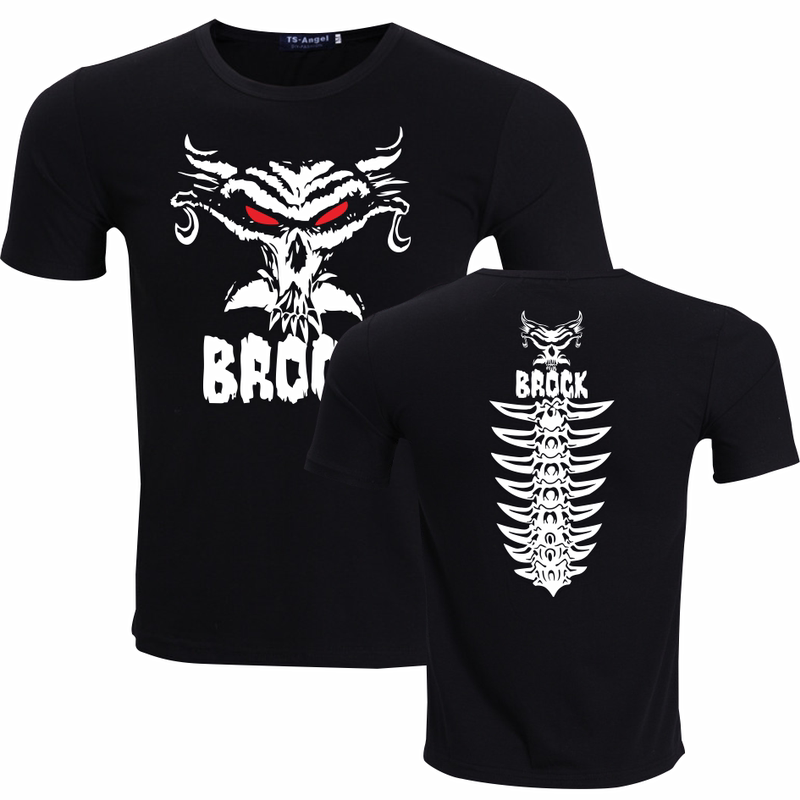 New Men's Brock Lesnar Round-Neck T-Shirt Summer Brock Lesnar Wrestling Fashion Cotton Short-Sleeve