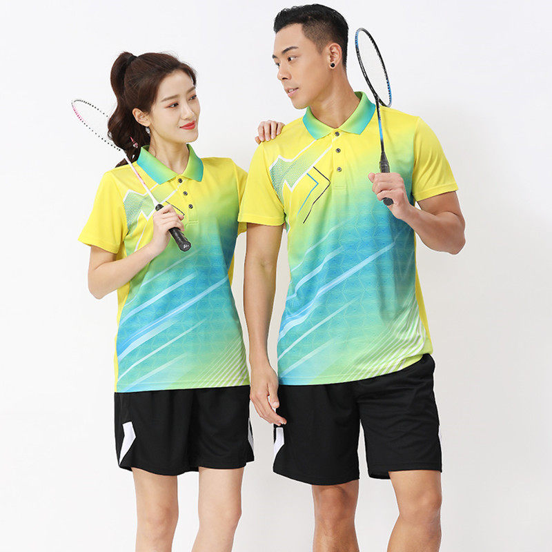 Badminton suit suit men and women quick-drying short-sleeved volleyball competition training team uniforms custom tennis table tennis sportswear
