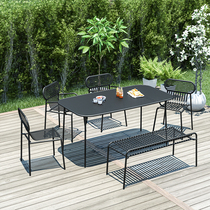 Nordic minimalist outdoor leisure table and chairs courtyard iron cafe outdoor Villa outdoor balcony small table and chair combination