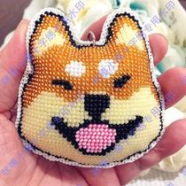 (1 piece) Miga cross-stitch bead embroidery key ring S464 God annoyance dog bead embroidery material bag