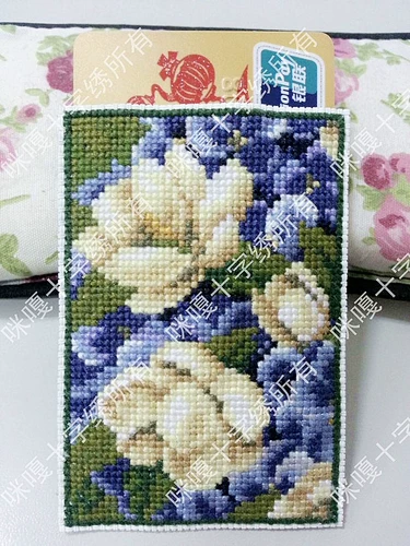 Mica Cross -Stitch Cardbag Back Bank Card Card Bag Bag K229 Magnolia New Product Cardbag Полная вышивка