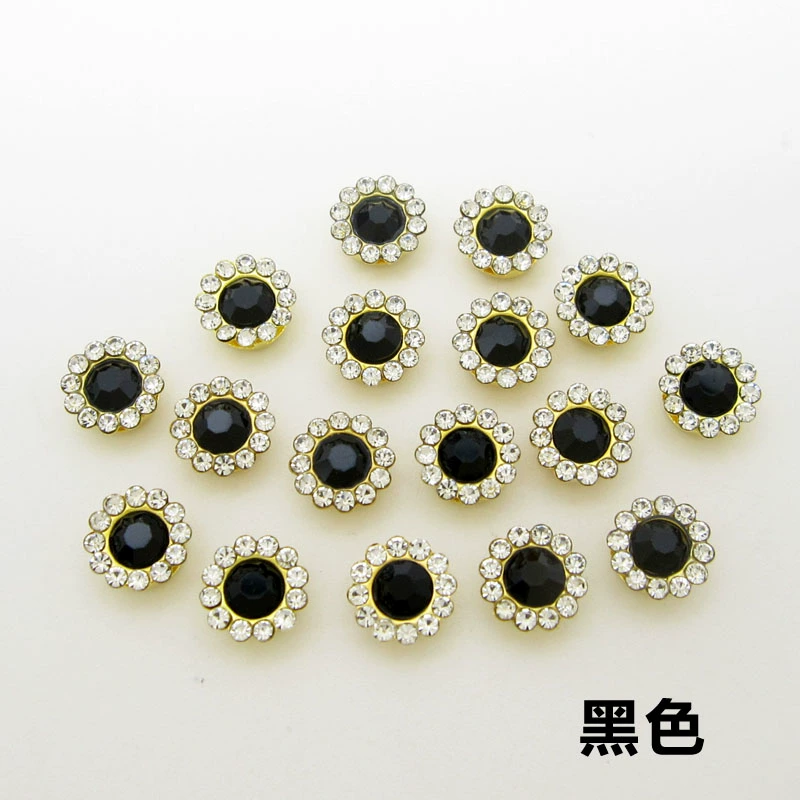 8mm Hướng dương Rhinestone Nơ trang trí Đĩa hoa Nút kim cương Hoa trái tim Phụ kiện tự làm Phụ kiện làm bằng tay Phụ kiện tóc Vật liệu may bằng tay Kim cương - Phụ kiện tóc