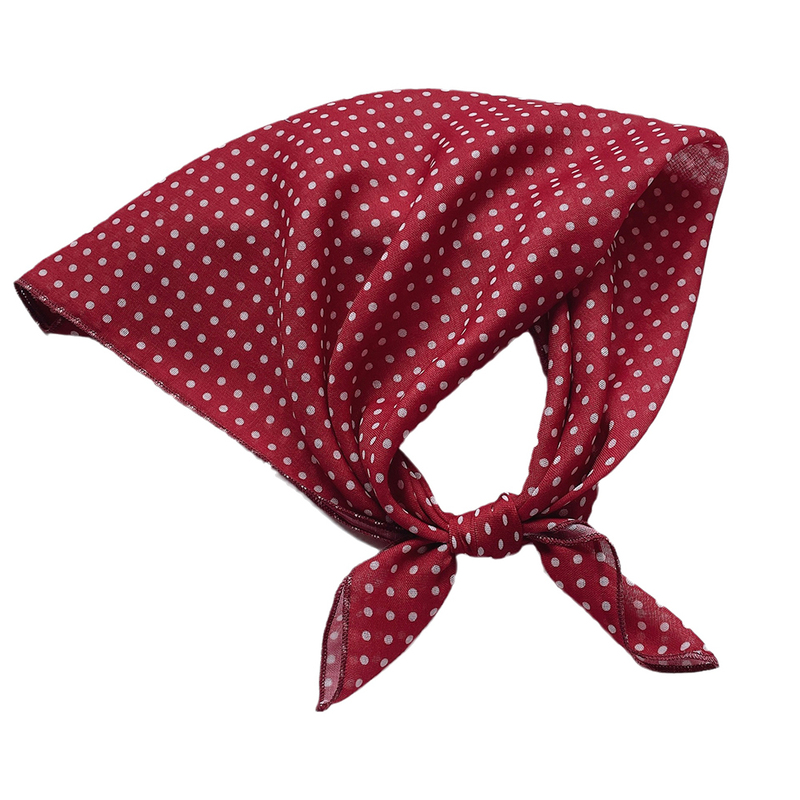 Versatile Polka Dot Cotton and Linen Small Square Scarf for Women 58X58, Personalized for Travel and Photography, Lightweight, Soft, Head Wrap, Small Scarf, Neck Scarf