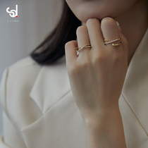 Day Faculty light extravagant net red laminated opening adjustable ring female lukewarm wind minimalist approb. 100 Lapped Personality Index Finger Ring