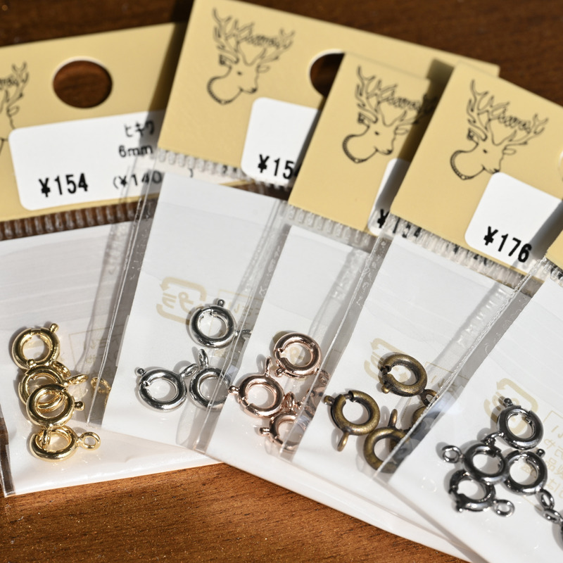 Japanese Imported Guihe 6mm Spring Clasp Gold and Silver Kiwa Earrings Necklace Bracelet Jewelry Accessories Copper Gold-Plated