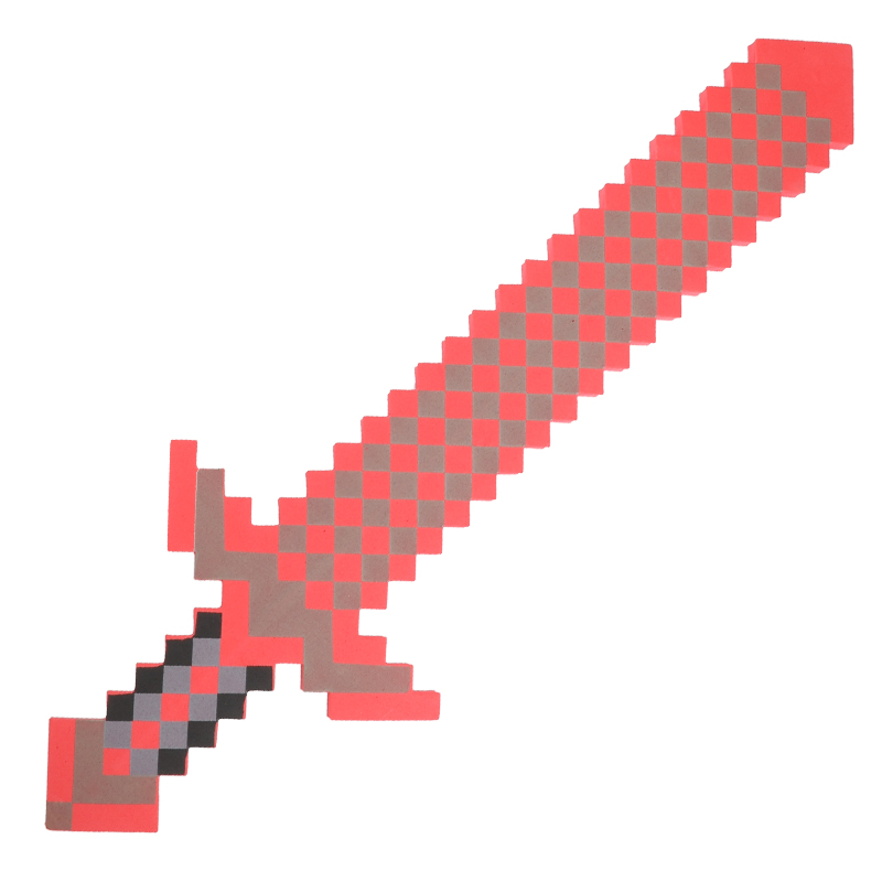 Minecraft long sword single sale series 74 cm red flame sword foam weapon model boy pretending to be home wine