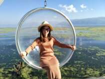  2018 hot-selling outdoor transparent hanging chair Wedding photography props fashion simple outdoor furniture