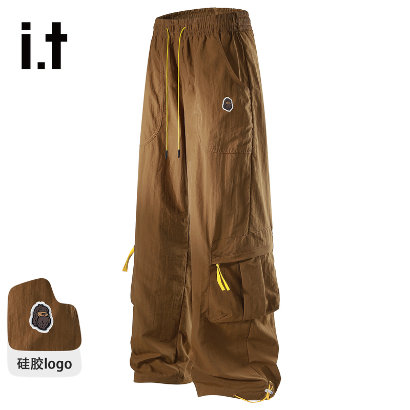 It Fingercroxx American Style Trendy Quick-Drying Paratrooper Pants Men's Summer Ice Silk Thin Breathable Long Pants