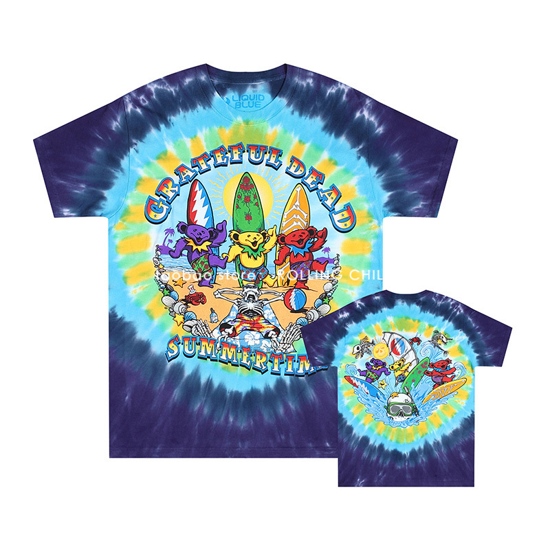 Authentic Grateful Dead Thanksgiving Band Bear Vintage Rock Short-Sleeved Tie-Dye T-Shirt K Now Authentic Grateful Dead Thanksgiving Band Bear Vintage Rock Short-Sleeved Tie-Dye T-Shirt K Now