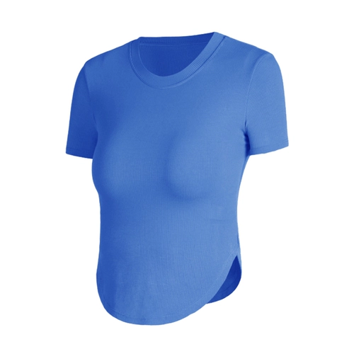 Одежда для йоги, спортивный топ с чашечками, футболка для спортзала, коллекция 2023, короткий рукав, в обтяжку, красивая спина, для бега