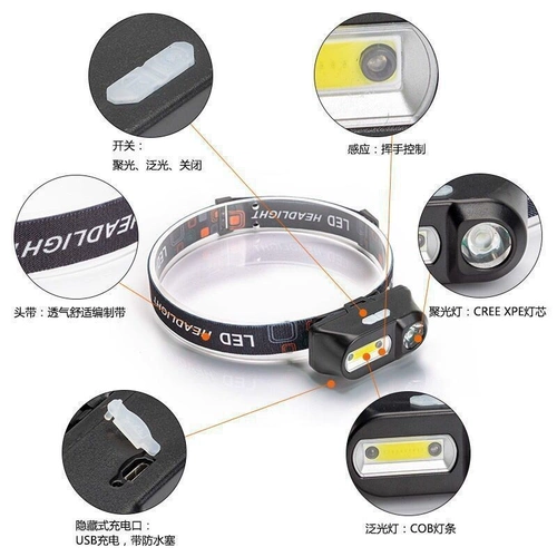 Головка света сильная световая зарядка супер яркая зарядная головка в ночной рыбалке Специальная чувствительная грыжа лампа