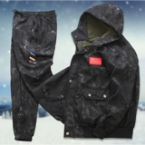 Утепленный камуфляжный рабочий износостойкий дорожный спортивный комплект с капюшоном для отдыха
