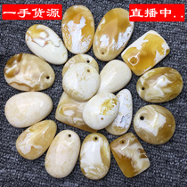 Xiaogui Beeswax Natural Russian White Wax Beeswax Pendant Necklace Mens and Womens Water Drop Princess Buckle