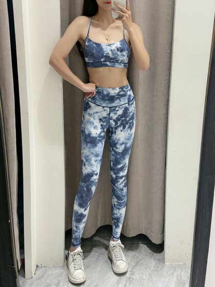 运动扎染文胸Y型女士印花聚拢跑步防震瑜伽裸感速干高弹透气背心