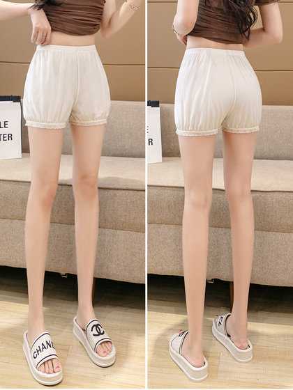 冰丝安全裤女夏季薄款防走光jk打底裤宽松蕾丝灯笼裤大码保险短裤