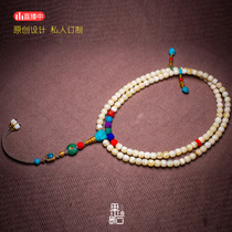 (Fruit Stone Designer) White wax Demon Flower with multi-color non-phase turquoise to support private custom processing