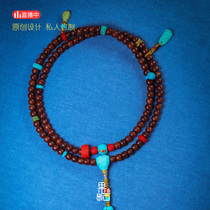 (Fruit stone designer) no elephant set Pink Jade 108 stars and moon with mineral standard grade turquoise accessories