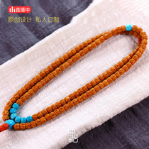 (Fruit stone designer) passion seed 108 beads skewers with Jade high porcelain natural turquoise carving accessories