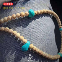 (Fruit stone designer) natural high porcelain turquoise round beads with stars and moon 108 with high blue jade non-phase set