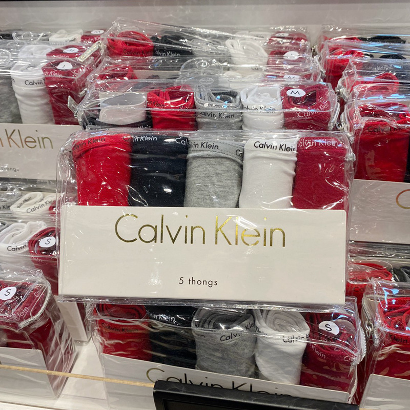 Ck Calvin Klein Usa Women's Elastic Cotton Solid Color Thong Panties T-Pants 5-Pack Qd3712