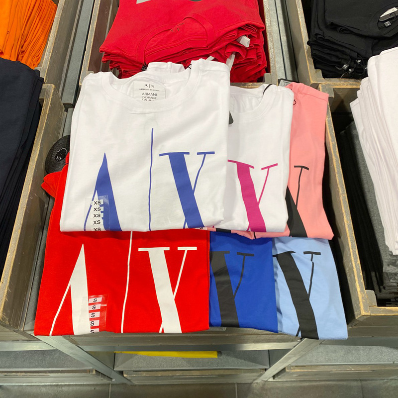 Ax Armani Exchange Usa Women's Pure Cotton Letter Logo Casual Crew Neck Short Sleeve T-Shirt