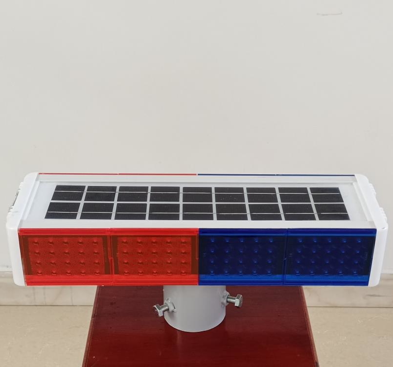 Solar pop flash light red blue pop flash light intersection LED warning light night road construction light traffic strobe light