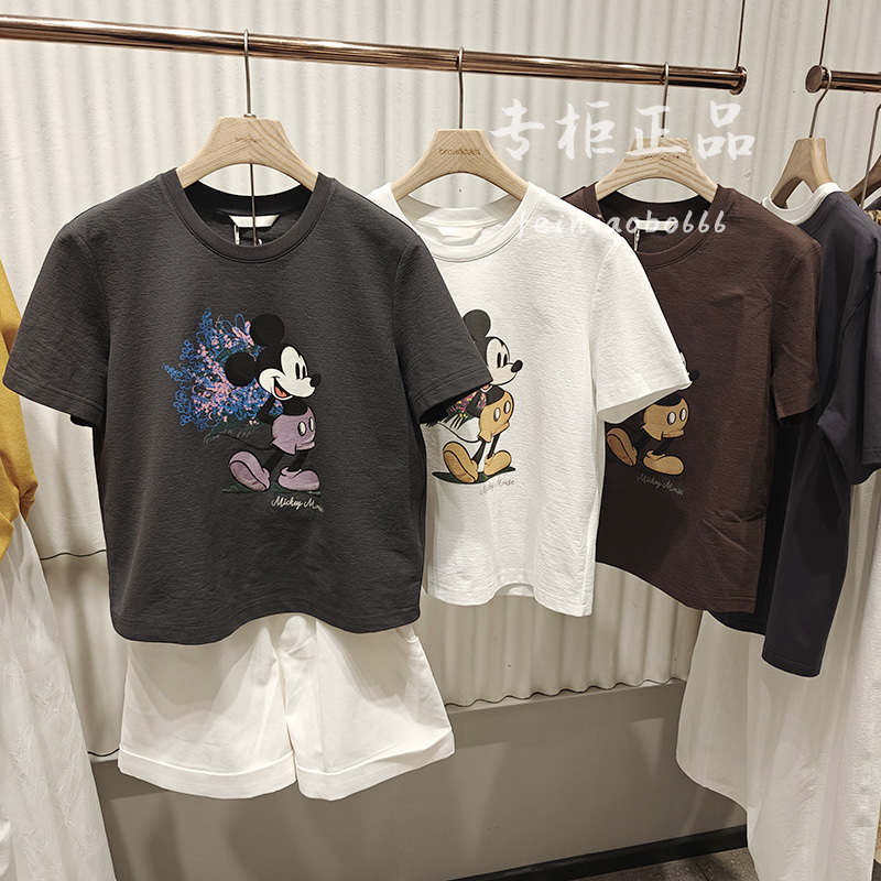 Authentic Store Product 2025 Autumn New Disney Mickey Short-Sleeve T-Shirt for Women Bds3Yd3031 Domestic Purchasing Agent 598