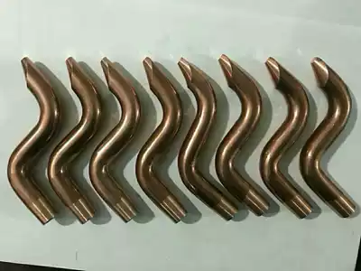Pin spot welding machine accessories Imported chromium zirconium copper large bend medium bend eccentric electrode spot welding head Spot welding cap elbow