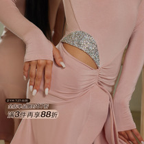 ZYM (Spin with you) one-shoulder dress Latin dance wear for women with underwear 23126