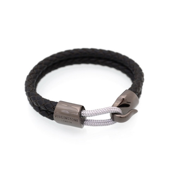 VIXTORM genuine bracelet TriceOn pure copper plated gun gray first layer cowhide braided leather rope couple model