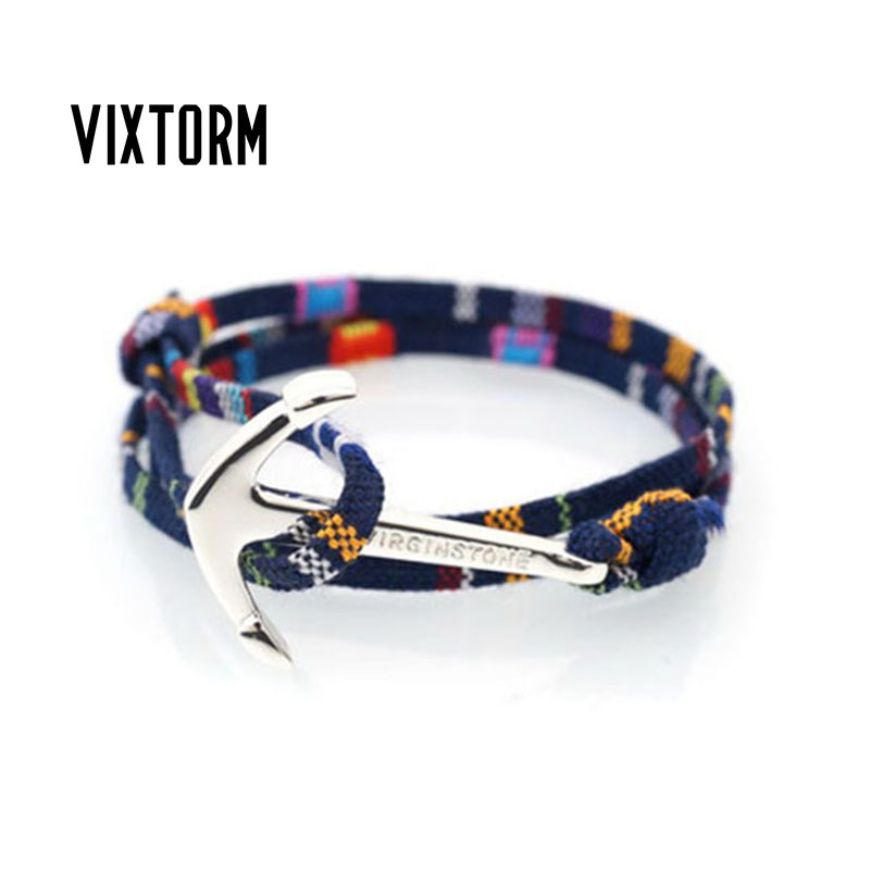 Bohemian Style Bracelet Silver Anchor Virginstone Bracelet Vixtorm Trendy Brand for Men and Women As-B