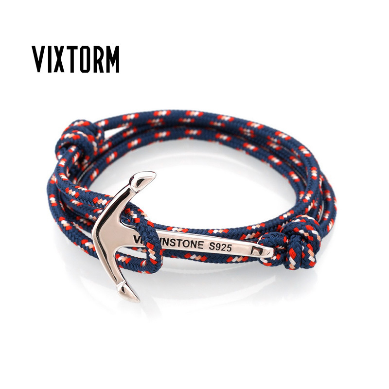 Vixtorm Genuine Bracelet Pure Silver Anchor Jewelry 925 Silver Bracelet Couple Men and Women Trendy Brand Aps