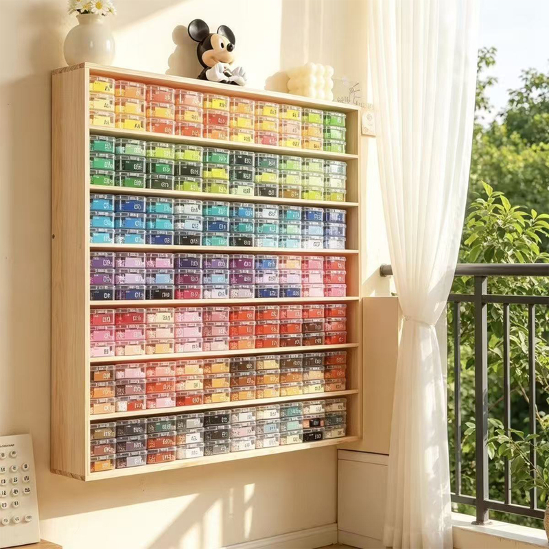 New 221-Color Bead Storage Rack, Solid Wood Wall-Mounted Display Cabinet, Desktop Toy Car Figurine Multi-Layer Storage Rack New 221-Color Bead Storage Rack, Solid Wood Wall-Mounted Display Cabinet, Desktop Toy Car Figurine Multi-Layer Storage Rack