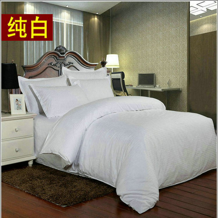 Bông bốn mảnh trắng ba mảnh quilt cover sheets giường 笠 kit bông vải khách sạn bộ đồ giường khách sạn